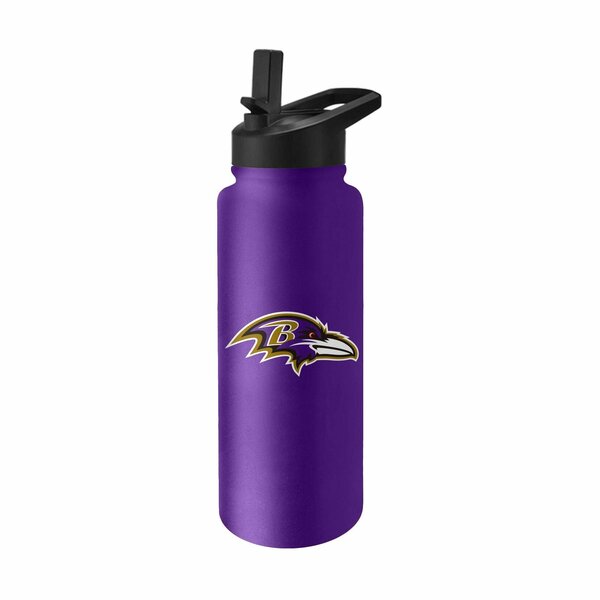 Logo Brands Baltimore Ravens Quencher Logo Flip Top Water Bottle 603-S34QB-8